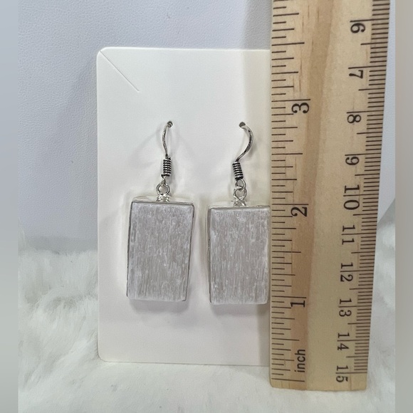 Selenite 925 Gemstone Earring - Picture 2 of 3
